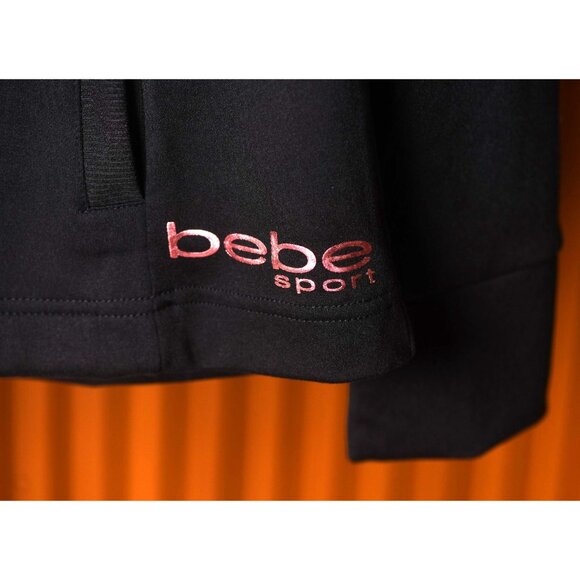 New! BEBE SPORT RIB MIX JACKET 22% SPANDEX BLACK | MEDIUM | BB2442A | MSRP $99 - Picture 7 of 12